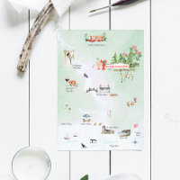 Kennebunkport Maine | Mapa de Casamento Ilustrado