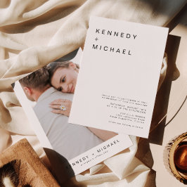 Convite KENNEDY Classic Modern Minimalist Photo Wedding