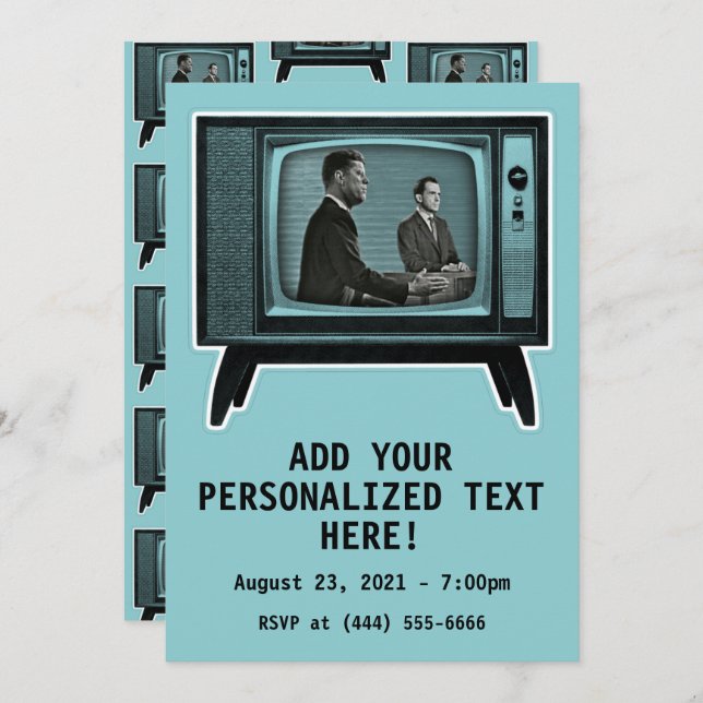 Convite Kennedy Nixon 1960 TV Debate (Frente/Verso)