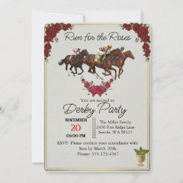 Convite Kentucky Derby Run for the Roses Party Invite
