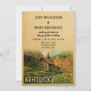 Convite Kentucky Wedling Invitation Rustic Cabin Mill