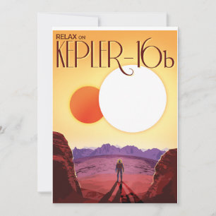 Convite Kepler-16b: Pôr do Sol Solar Binário Arte Espacial