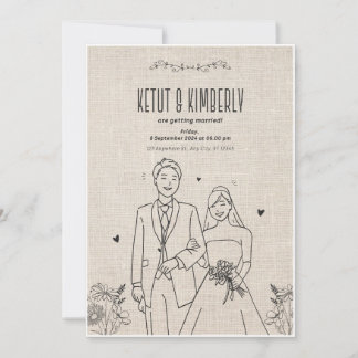 Convite "Ketut & Kimberly - Elegante Casamento Convide Des