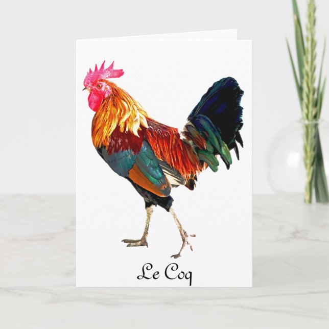 Convite Key West Rooster Note Card<Blank Inside> (Frente)