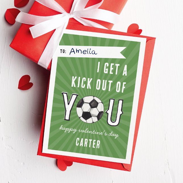 Convite Kick Out You Soccer Classroom Namorados Card (Criador carregado)