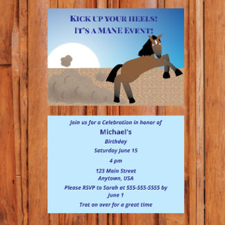 Convite Kick up your heels, it's a mane event