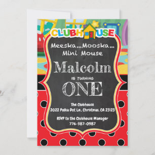 Convite Kiddie Clubhouse Birthday Invite