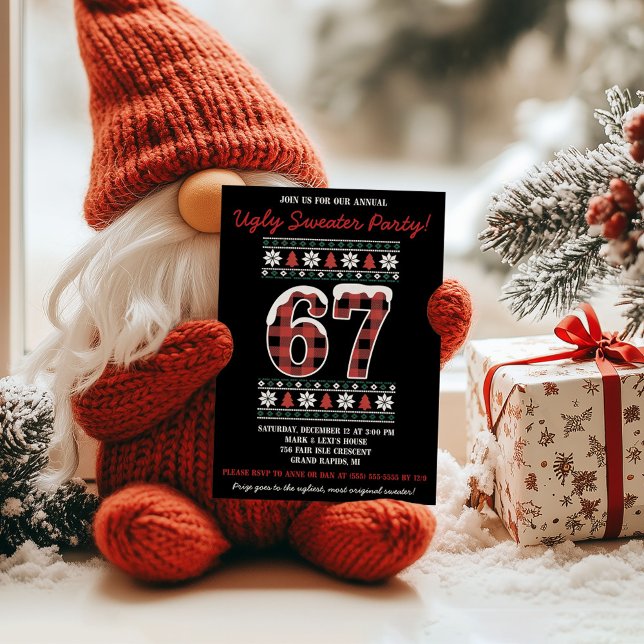 Convite Kids' 67 Ugly Sweater Holiday Party (Criador carregado)