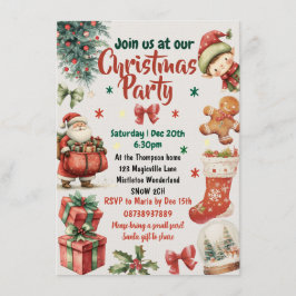 Convite Kids and Family Christmas party invitation
