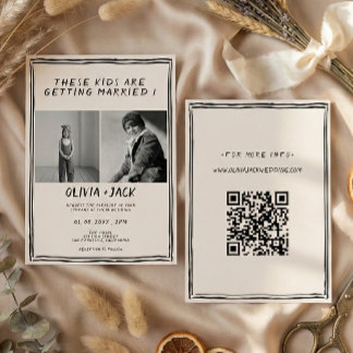 Convite Kids Are Getting Married Photo QR Code Wedding