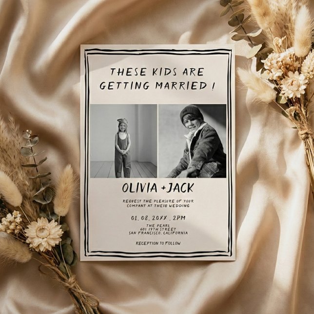 Convite Kids Are Getting Married Photo Wedding (Criador carregado)