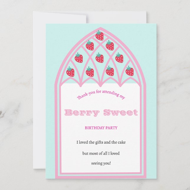 Convite Kids Berry Sweet Party Flat-you Card (Frente)