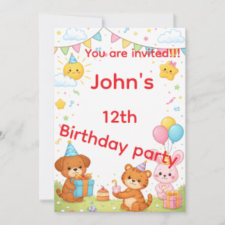 Convite Kids birthday invitation card