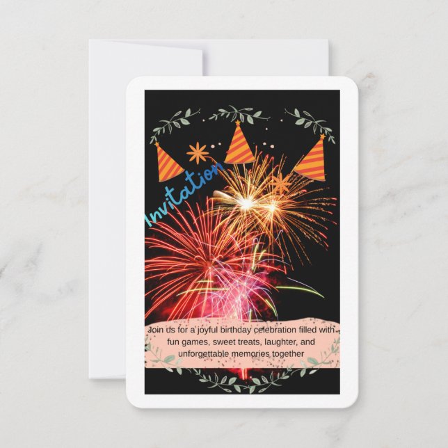 Convite Kids Birthday Invitation Template – Customizable P (Frente)