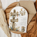 Convite Kids Boho Woodland Themed Festa de aniversário<br><div class="desc">Abraçar a magia da floresta com os nossos Boho-Temedouros Convites de Aniversário. Perfeito para todas as idades, estes convites únicos incluem representações charmosas de aquarela de uma caçadora de sonhos, um posto de sinalização de madeira rústico com bundas comemorativas, e um encantador esquilo florestal. Definidos num cartão arquivado, estes convites...</div>