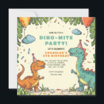 Convite Kids Dinossaur Birthday<br><div class="desc">Um convite de aniversário personalizado divertido,  com dinossauros vestindo chapéus de festa.</div>