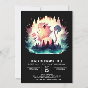 Convite Kids Fantasy Lion Birthday