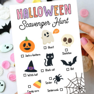Convite Kids Halloween Scavenger Hunt Game