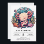 Convite Kids Ocean Adventure Axolotl Aniversário<br><div class="desc">Embarque numa emocionante aventura oceânica com o nosso Convite de Aniversário para Crianças do Oceano, Axolotl. Este convite convida jovens exploradores a mergulharem no fundo do oceano, onde axólitos brincalhões esperam no meio de um mundo de maravilhas. As cores vivas e alegres design criam uma atmosfera deliciosa, perfeita para uma...</div>