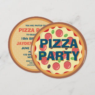 Convite Kids Pizza Party Any Age Birthday