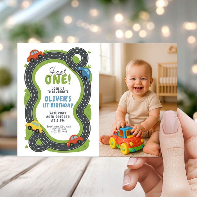 Convite Kids Race Car Birthday Party (Criador carregado)