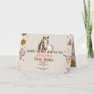 Convite Kids Rodeo Cowboy Rustic Western Invent
