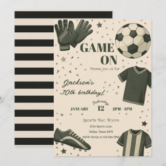 Convite Kids Soccer Themed Birthday Invitation