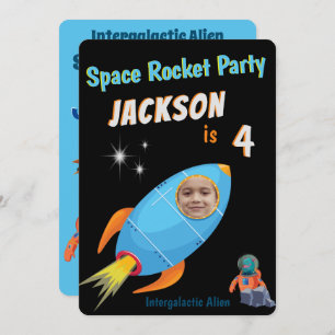 Convite Kids Space Rocket Birthday