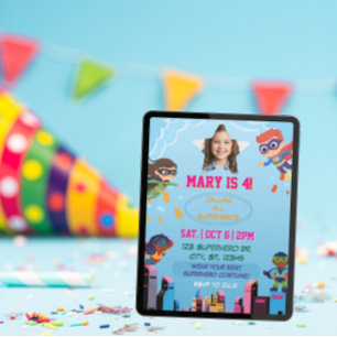 Convite Kids Super Herói Festa de aniversário