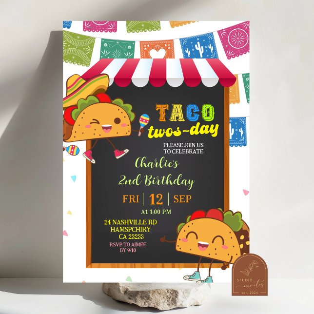 Convite Kid's Taco Twosday Birthday invitation (Criador carregado)