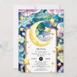 Convite Kids Whimsic Moon Birthday