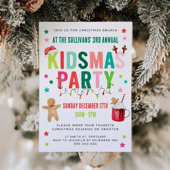 Convite Kidsmas Christmas Party Invitation (Criador carregado)