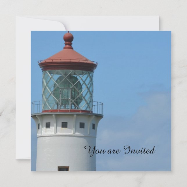 Convite Kilauea Lighthouse Kauai Birthday (Frente)