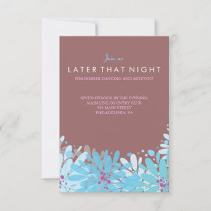 Convite KINDA BLUE FLOWERS Bat Mitzvah Party Card