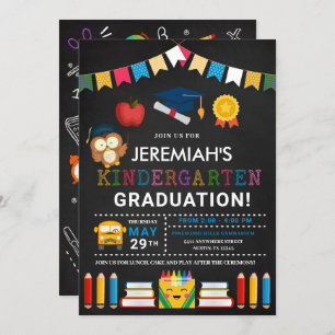 Convite Kindergarten Graduation Chalkboard