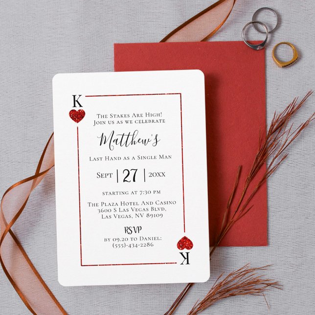 Convite King of Hearts Las Vegas Bachelor Party (Criador carregado)