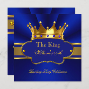 Convite King Royal Blue Dourado Mens Mans