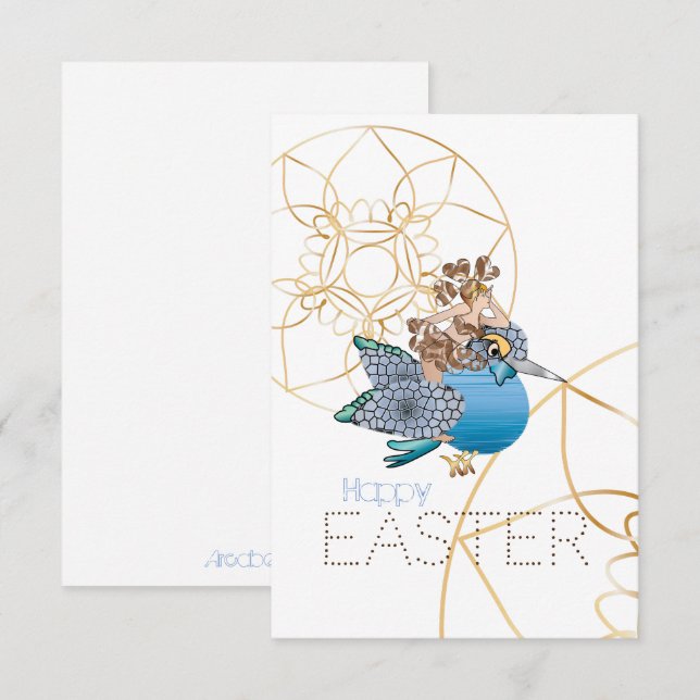Convite Kingfisher e le Fatine della Buona Pasqua (Frente/Verso)