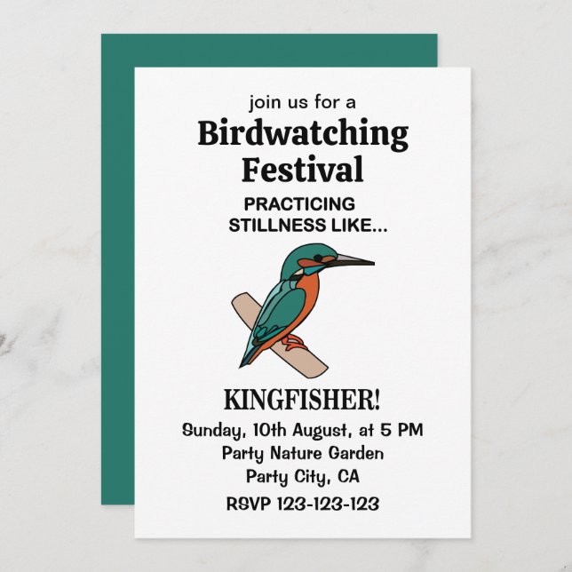 Convite Kingfisher Praticando Estilidade Como Kingfisher (Frente/Verso)