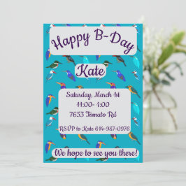 Convite Kingfishers Feliz Aniversário