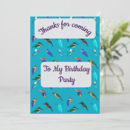 Convite Kingfishers Thank you Card