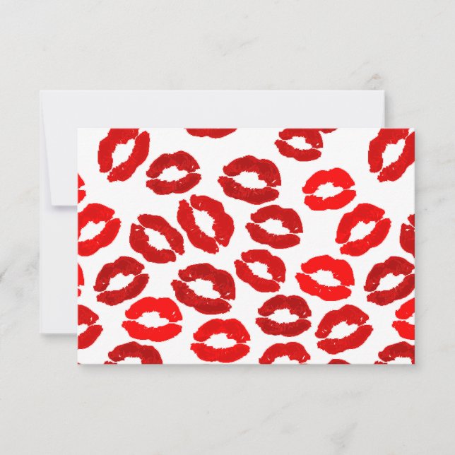 Convite kisses lips lipstick print valentines day pattern (Frente)