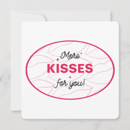 Convite Kisses Love Lips Red Pink Lettering.