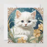 Kit de Arte Novo de Alphonse Mucha com Gatinho