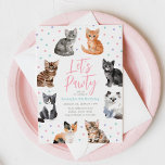 Convite Kitten Cat Vamos Pawthday<br><div class="desc">Celebre o dia especial do seu pequeno com este gatinho, o convite de aniversário do temed.</div>