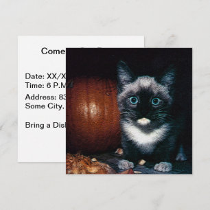Convite Kitten e Pumpkin para o Halloween