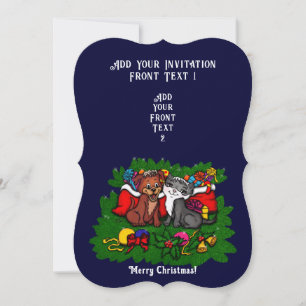 Convite Kitty e Cachorrinho, Feliz Natal