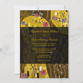 Convite Klimt Inspirou Art Nouveau Chic Casamento Beijo