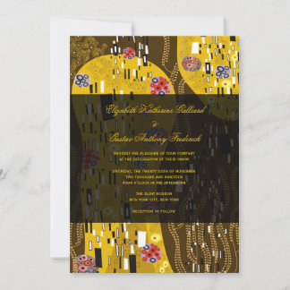 Convite Klimt Inspirou Art Nouveau Chic Casamento Beijo