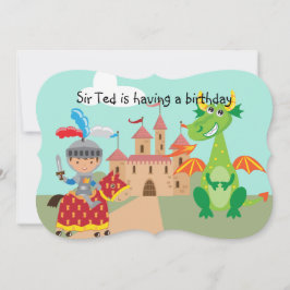 Convite Knight Castle e Dragon Birthday Invite